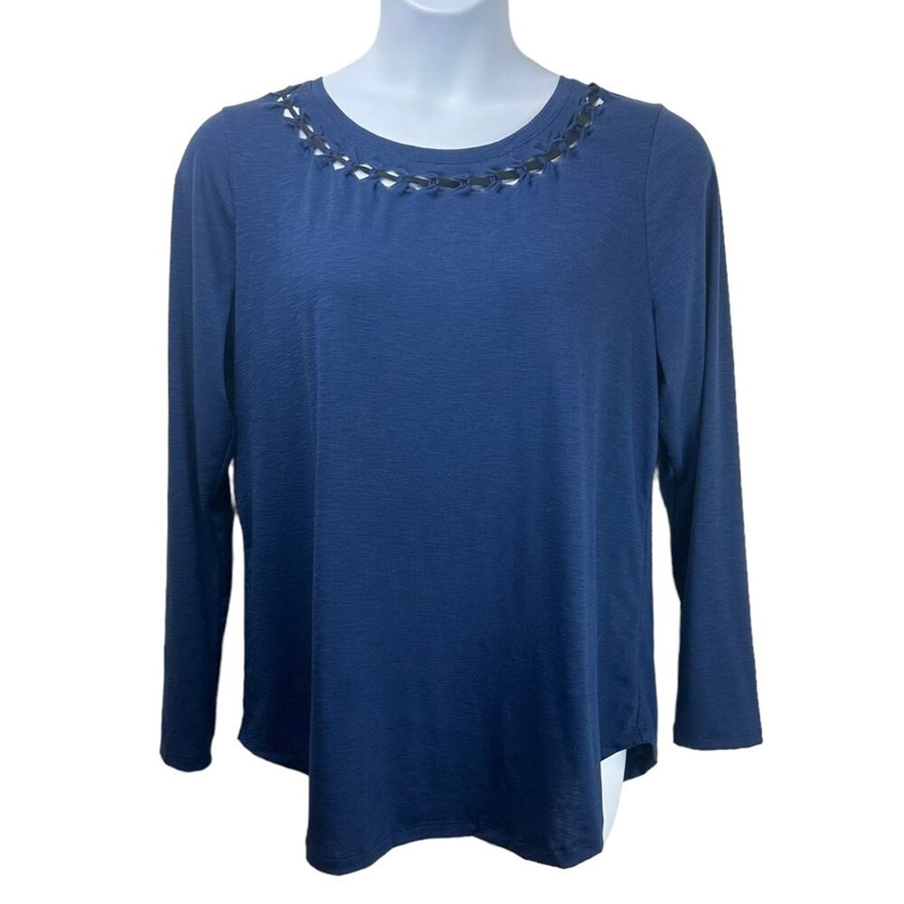 Lane Bryant Long Sleeve Cut Out Tee Blue Size 14/16